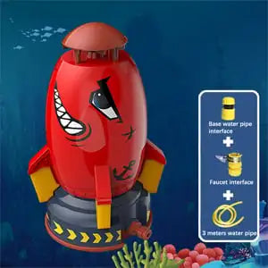 Cartoon Rocket Launcher Water Pressure Lift Sprinkler Ejection Lawn Waterfall Spray Game Summer Outdoor Interactive Toy