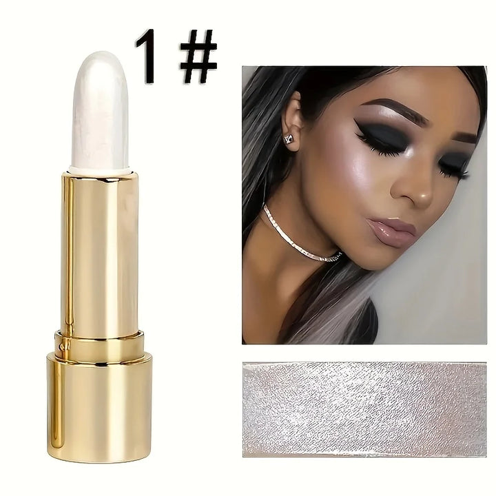 1pc/3pcs/Highlight And Contour Stick, Side Shadow Face Concealer Highlighter Stick, Golden Tube Pearl Shimmering Concealer Stick