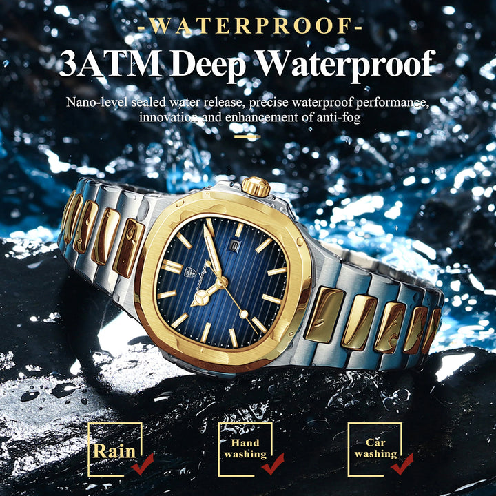 POEDAGAR Luxury Casual Quartz Watch | Waterproof, Luminous Hands, Stainless Steel Band
