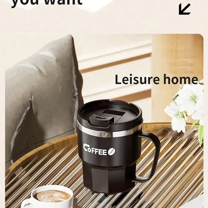400/480ml Stainless Steel Thermal Cup with Lid and Handle – WORTHBUY