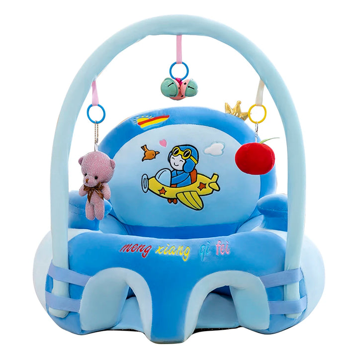 Cartoon Infant Learning Sit Sofa Skin Plush Support Feeding Chair Without Cotton
