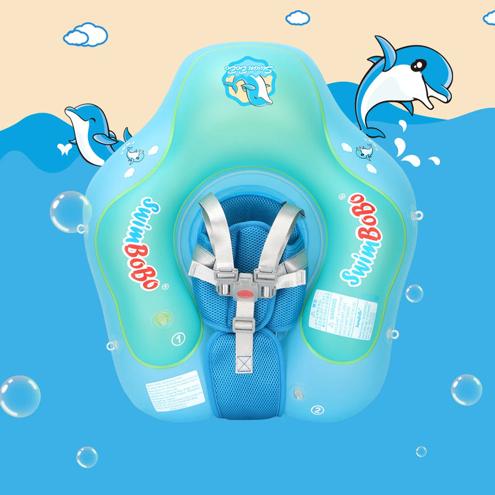 Swimbobo New Upgrade Baby Swimming Pool Float With Canopy Inflatable Infant Floating Ring Kids Swim Circle Bathing Summer Toys