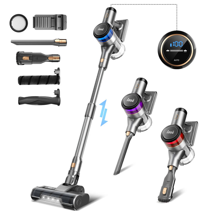 INSE 400W Cordless Handheld Vacuum Cleaner – 1–2L with Crevice Nozzle