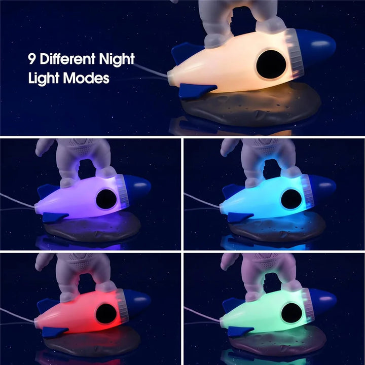 Galaxy Projector Rocket Astronaut – LED Night Light 5V for Bedroom or Gift