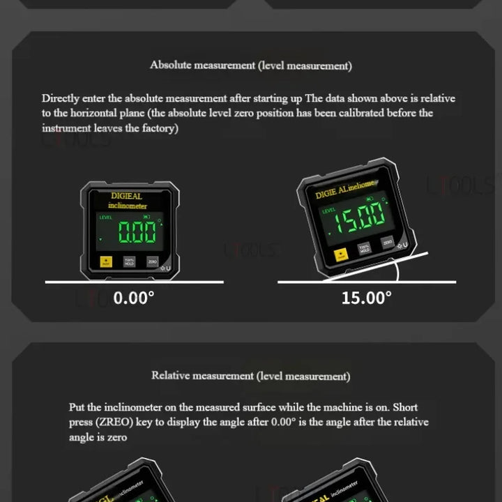 Rechargable Magnetic Digital Laser Inclinometer Multifunctional Electronic Digital Protractor Slope Horizontal Measuring Tools