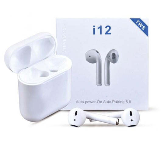 i12 Wireless Earbuds – Bluetooth 5.0 Stereo Headphones with Charging Case